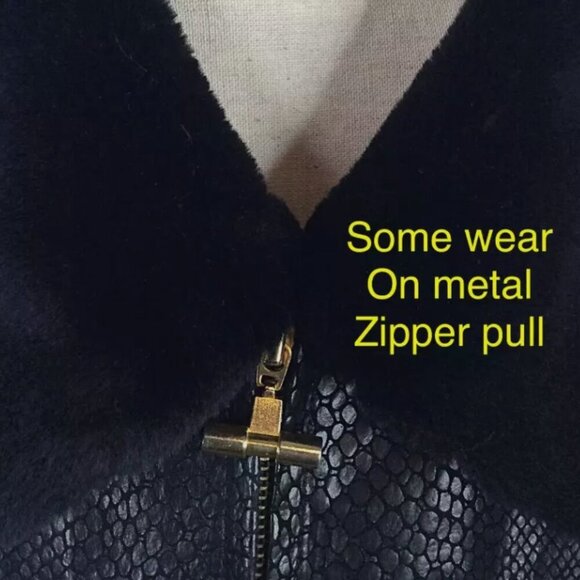 Vintage G-III Leather Bomber Jacket Trench Coat Womens Size 2X Faux Fur Collar - Picture 7 of 12